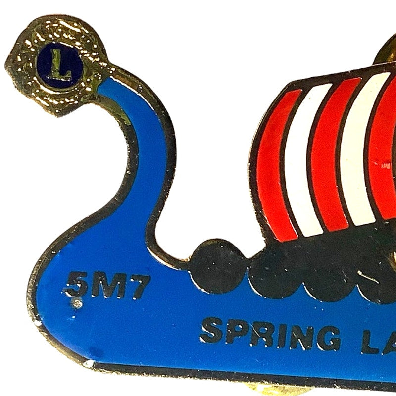 Vintage 1995 Lions Club International, Old Ship Lapel Pin, Spring Lake Park 5M7