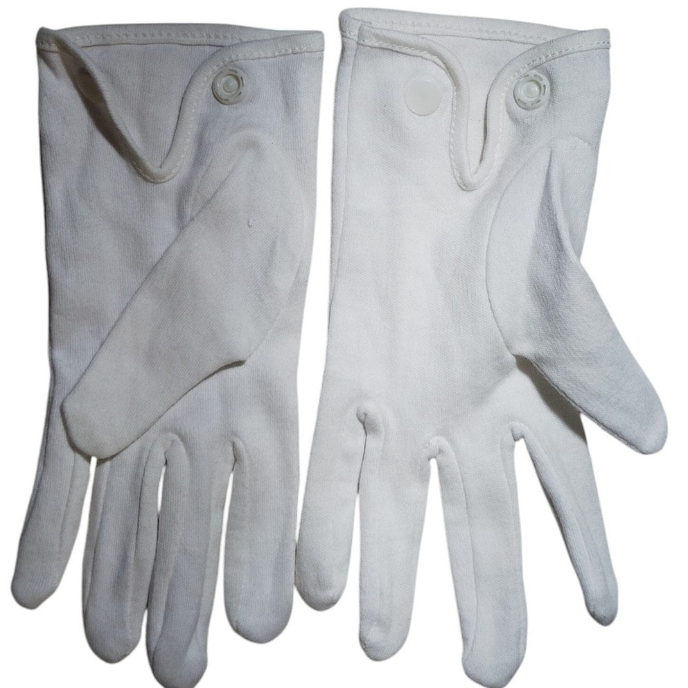 StylePlus White Cotton Gloves – Snap-Wrist, Size Small, COTSNAP-200