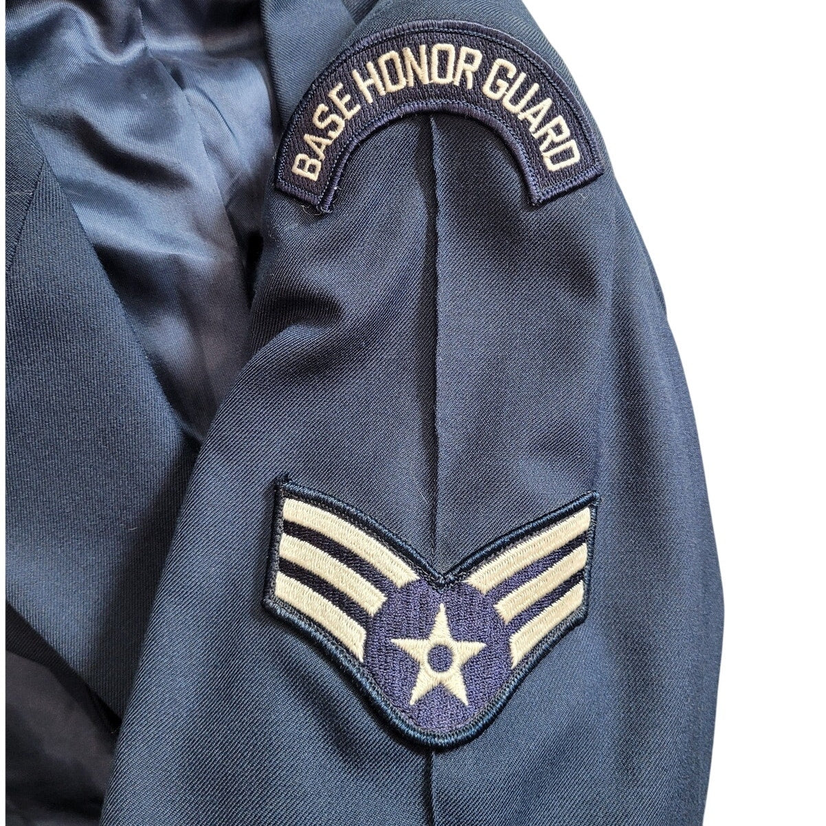 1998 USAF Men’s Dress Blue Coat – Shade 1620, 43L, Poly/Wool Serge, Crown Clothing Co.