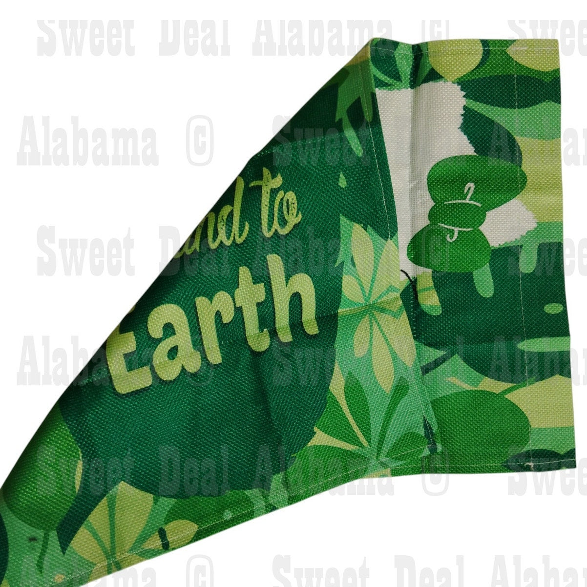 Hello Kitty Hanging Yard Flag - Be Kind to Earth - Green, 11-1/2"W x 17-1/4"L