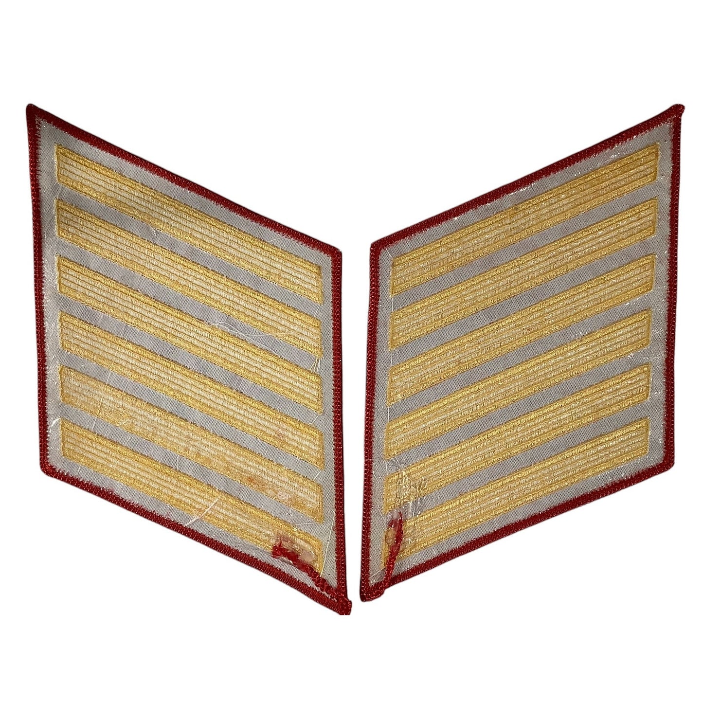 1 Set 24 Year US Marine Corps Service 6 Stripes - Gold/Red- 6-3/4"H x 4-1/8"W