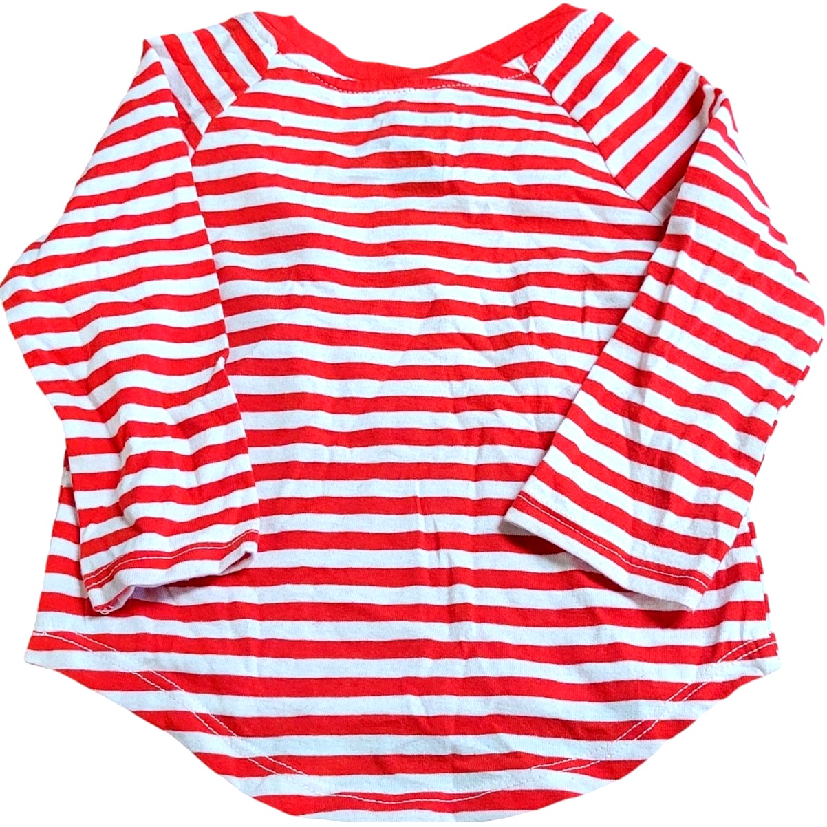 Girls' Striped Long Sleeve T-Shirt - Cat & Jack, Red & White, 12M