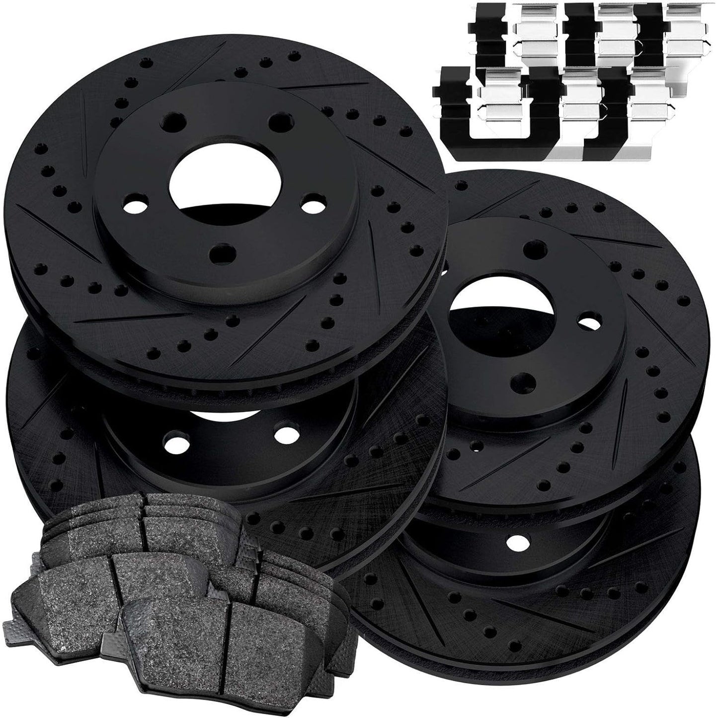 Power Sport Front & Rear Brakes and Rotors Kit fits 2014-2016 Mazda 3 / Mazda 3 Sport Ceramic Pads