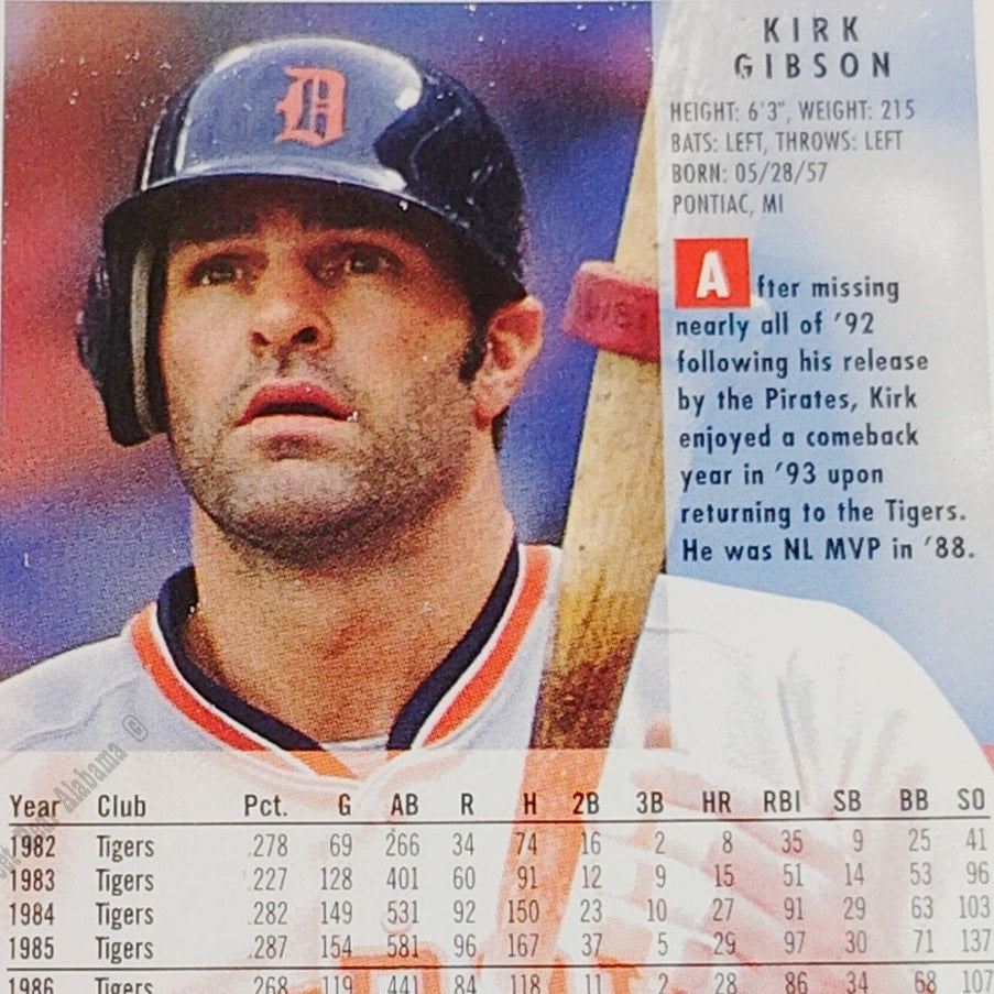 Kurt Gibson, Detroit Tigers, #130, 1994 Fleer Baseball Collector's Card