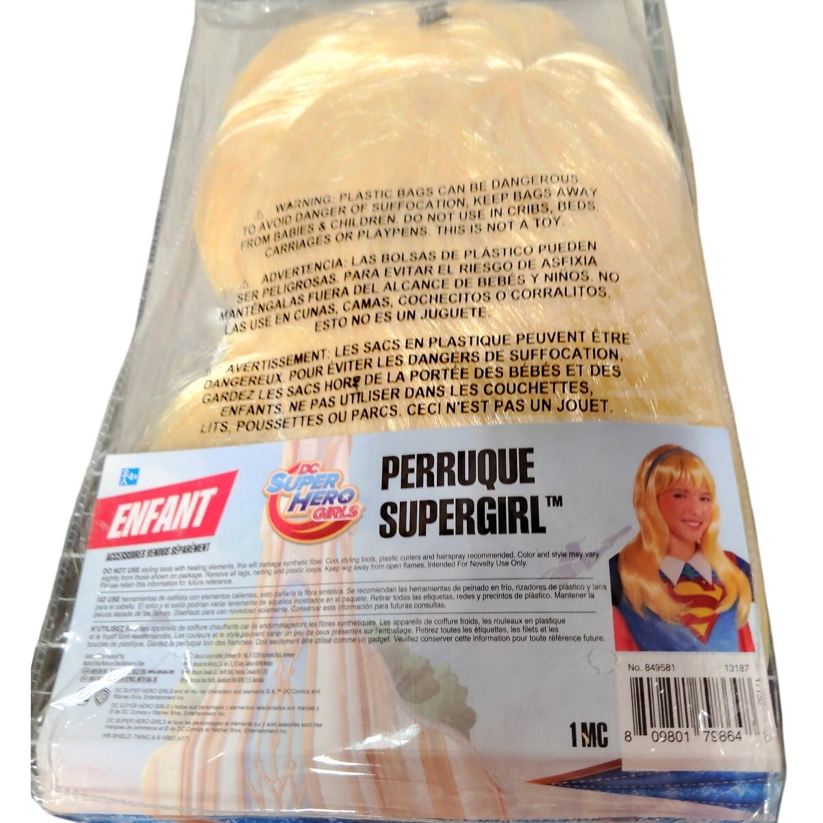Kids Girls Sassy Supergirl Wig – DC Super Hero, Blonde/Yellow