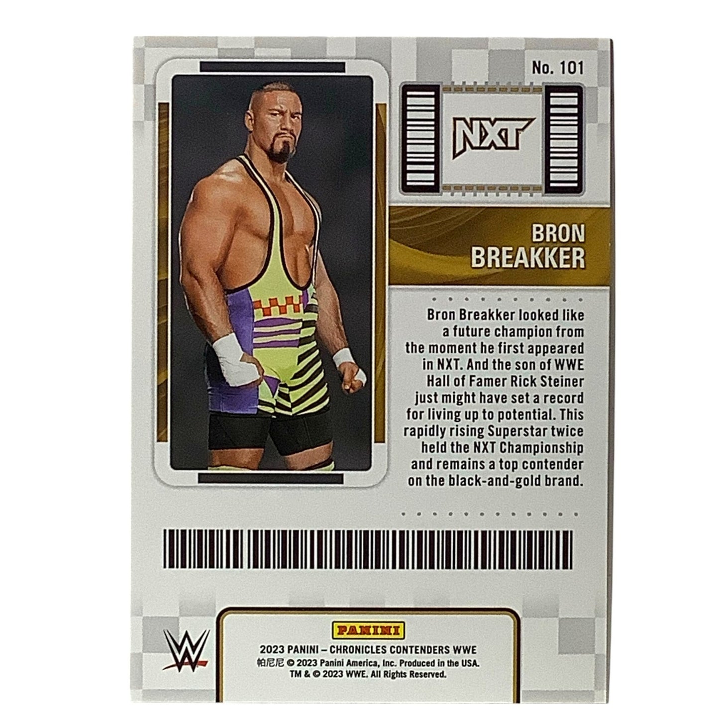 Bron Breakker, WWE Contenders Card 101, 2023 Panini - Chronicles WWE, NM+