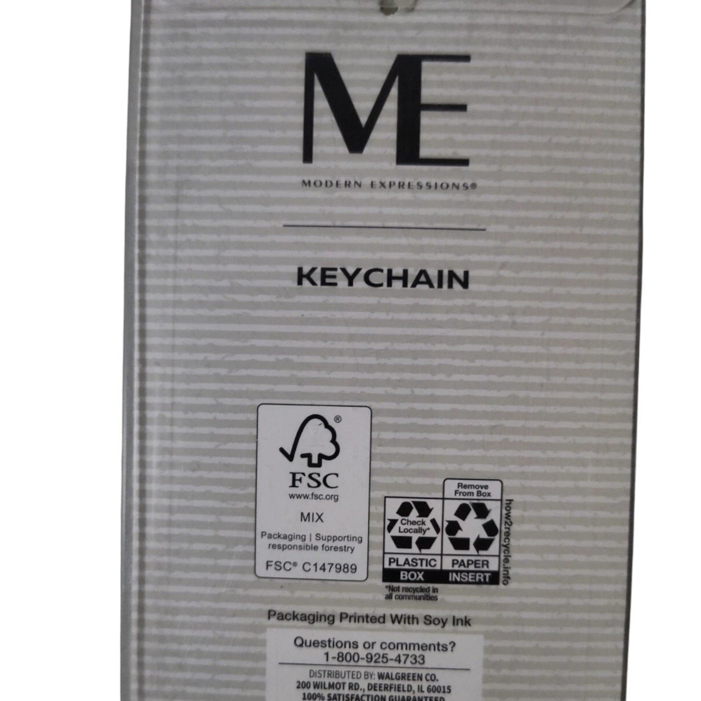 Modern Expressions Keychain – Letter “M” Brown Marble Tassel Fob