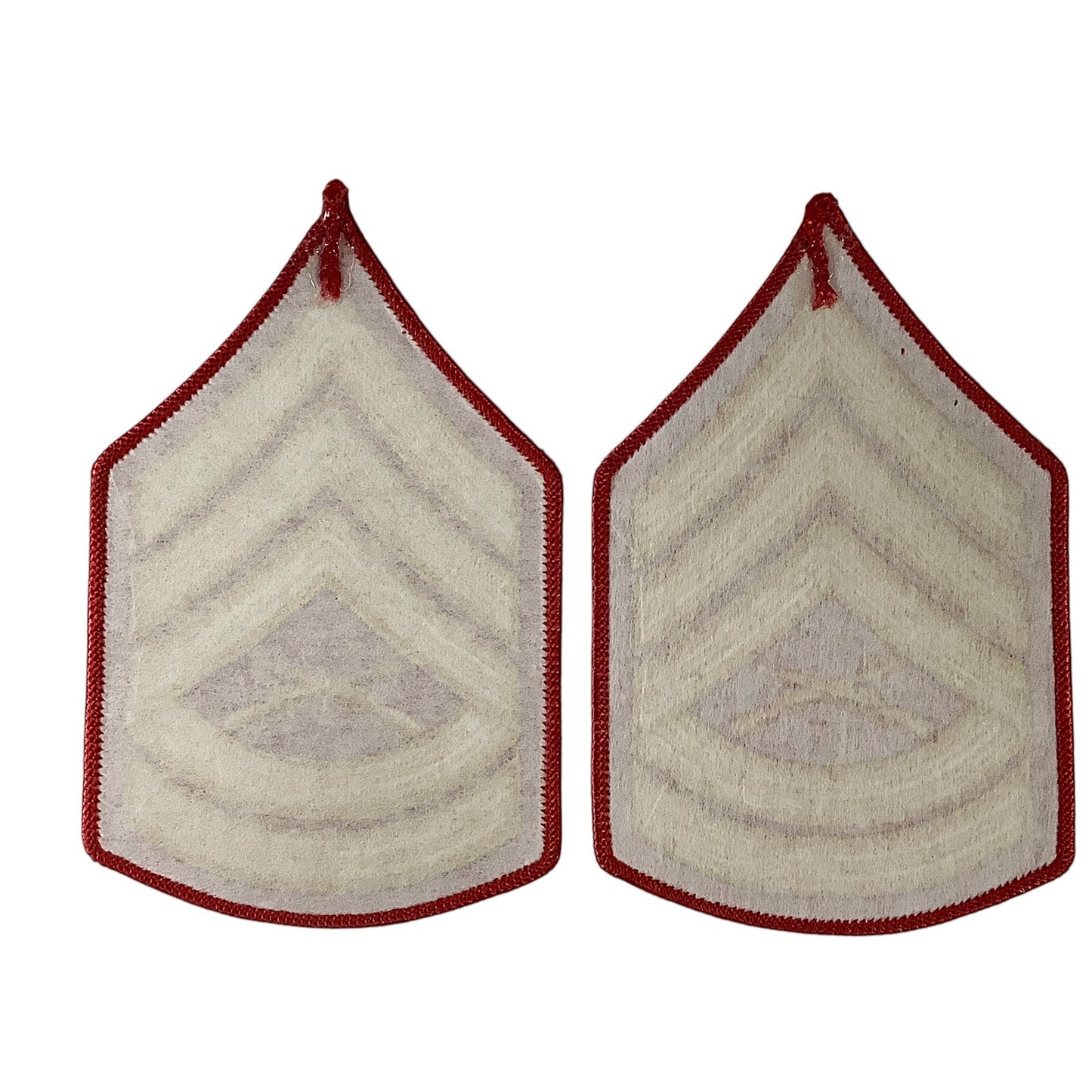 1 Set- USMC Gunnery Sergeant, Gold on Red Embroidered, Small, 4-3/4"H x 3"W