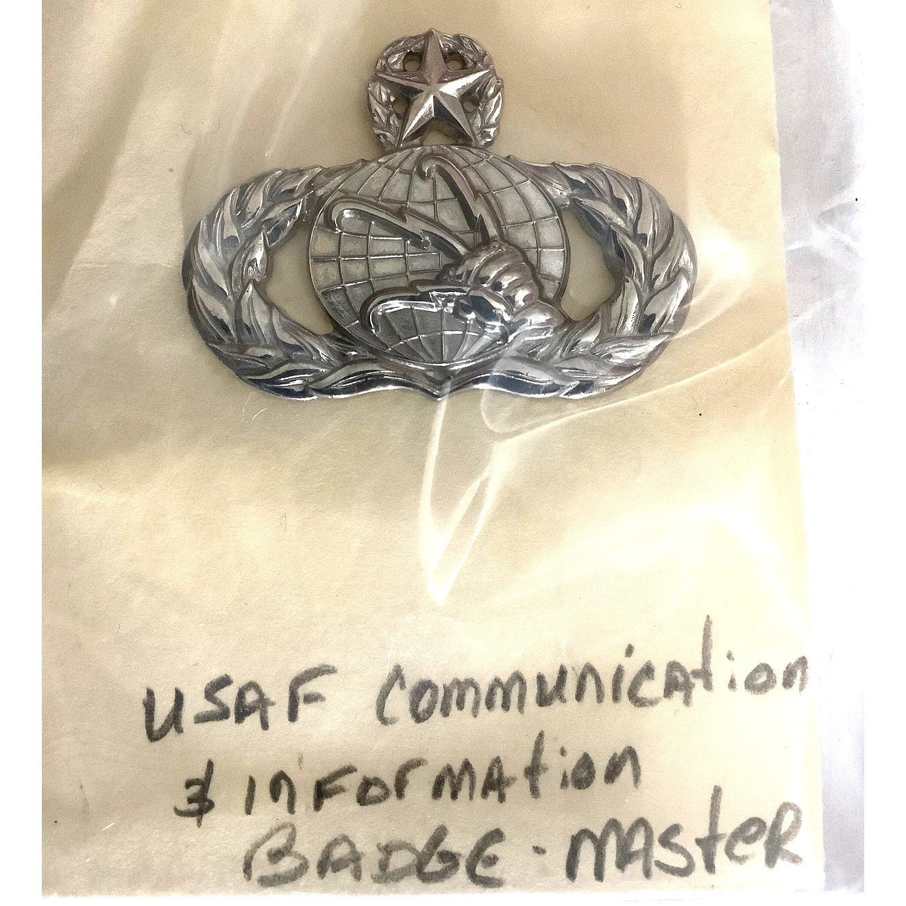 USAF Master Communications & Information Badge Insignia - Vintage Military Pin