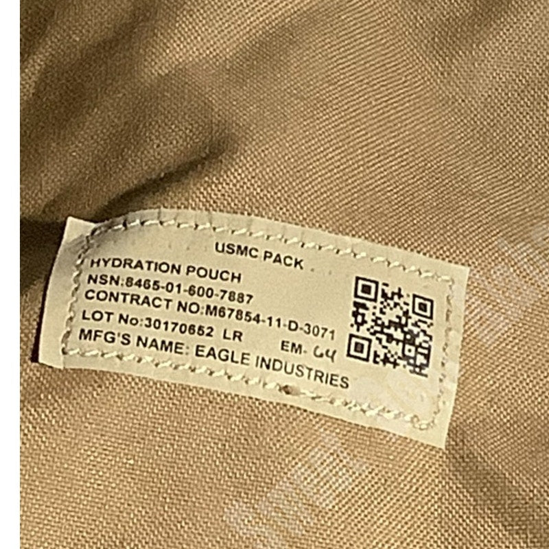 USMC Pack, Hydration Pouch, NSN: 8465-01-600-7887 Mfg: Eagle Industries