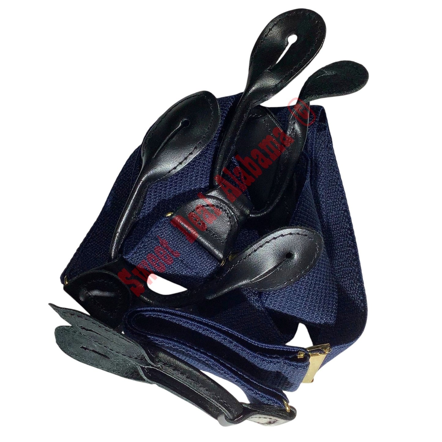 Air Force Officer's Dress Blue Suspenders - Leather Ends for Button Attachment