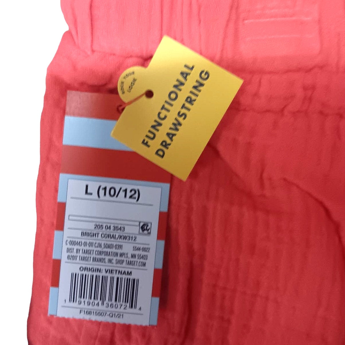 Girls' Gauze Shorts, Coral - Cat & Jack, Large (10/12) Drawstring