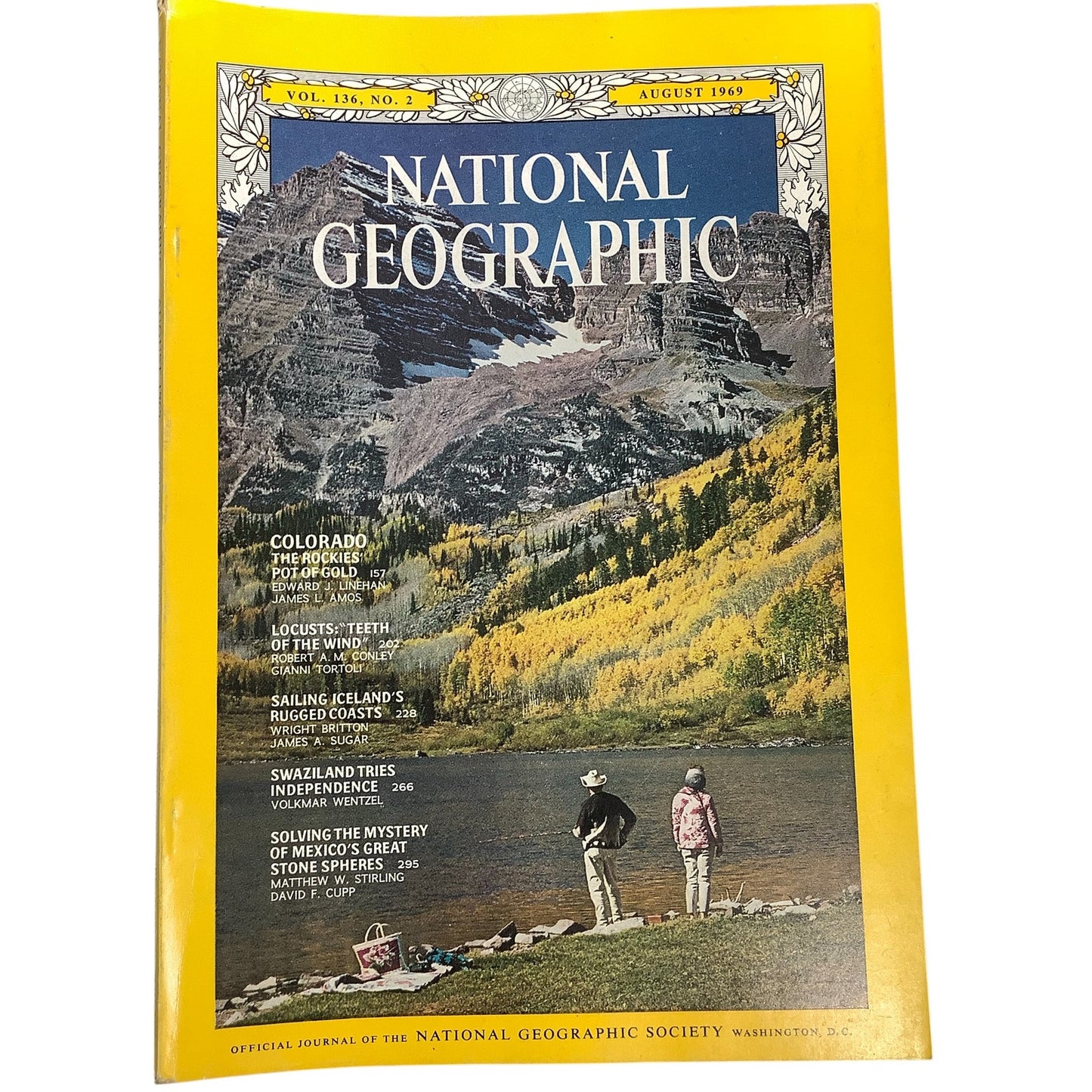 National Geographic Magazine August 1969, Colorado, Locusts, Iceland, Swaziland