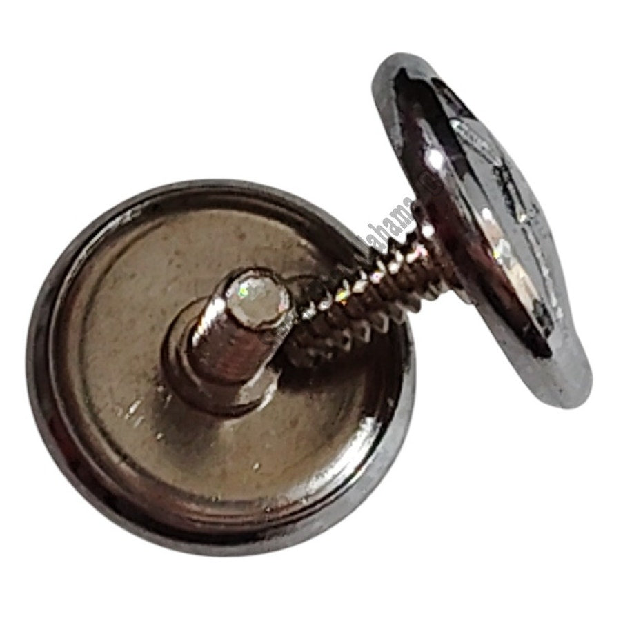 2 Vintage Hap Arnold Screw Mount Buttons, 27 Ligne (5/8"D), Bright Silver