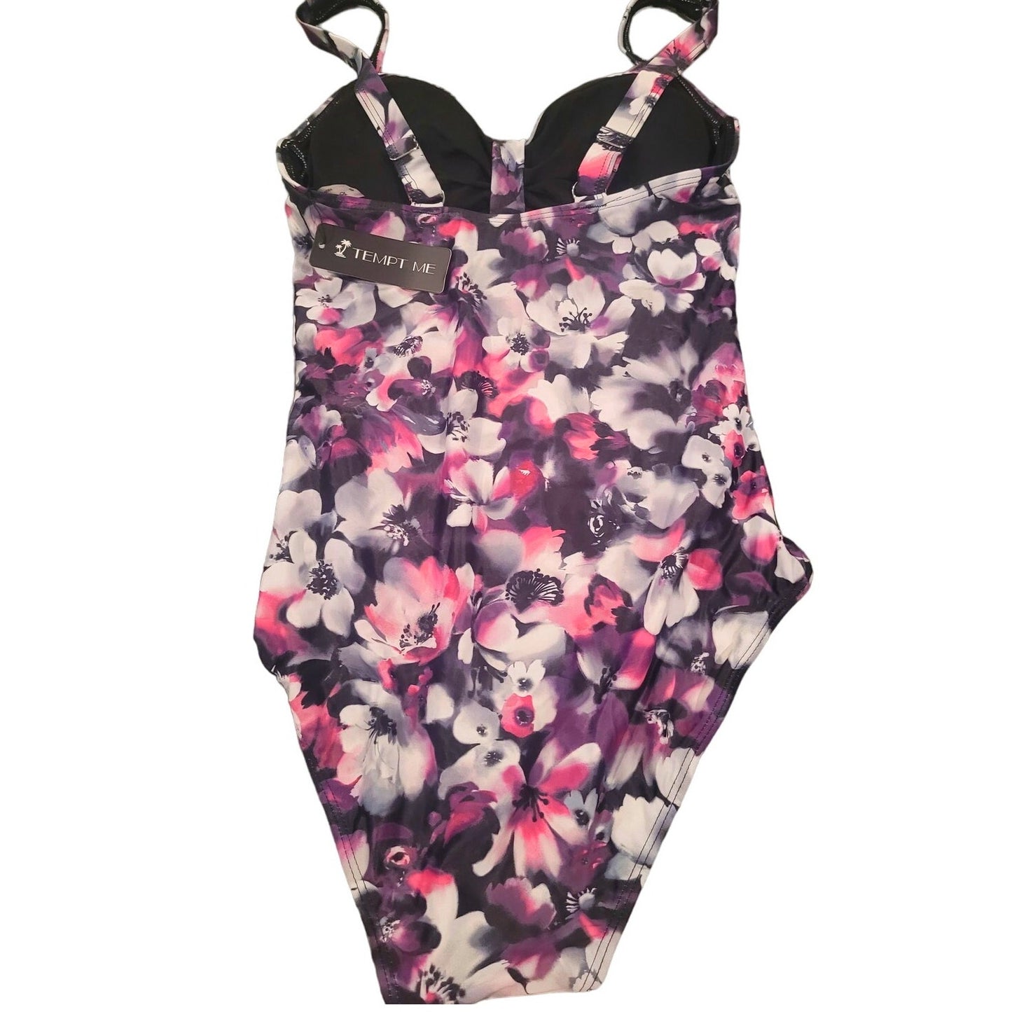 Tempt Me Women Ruched Slimming One Piece Tummy Control Vintage Style, SM (4-6)