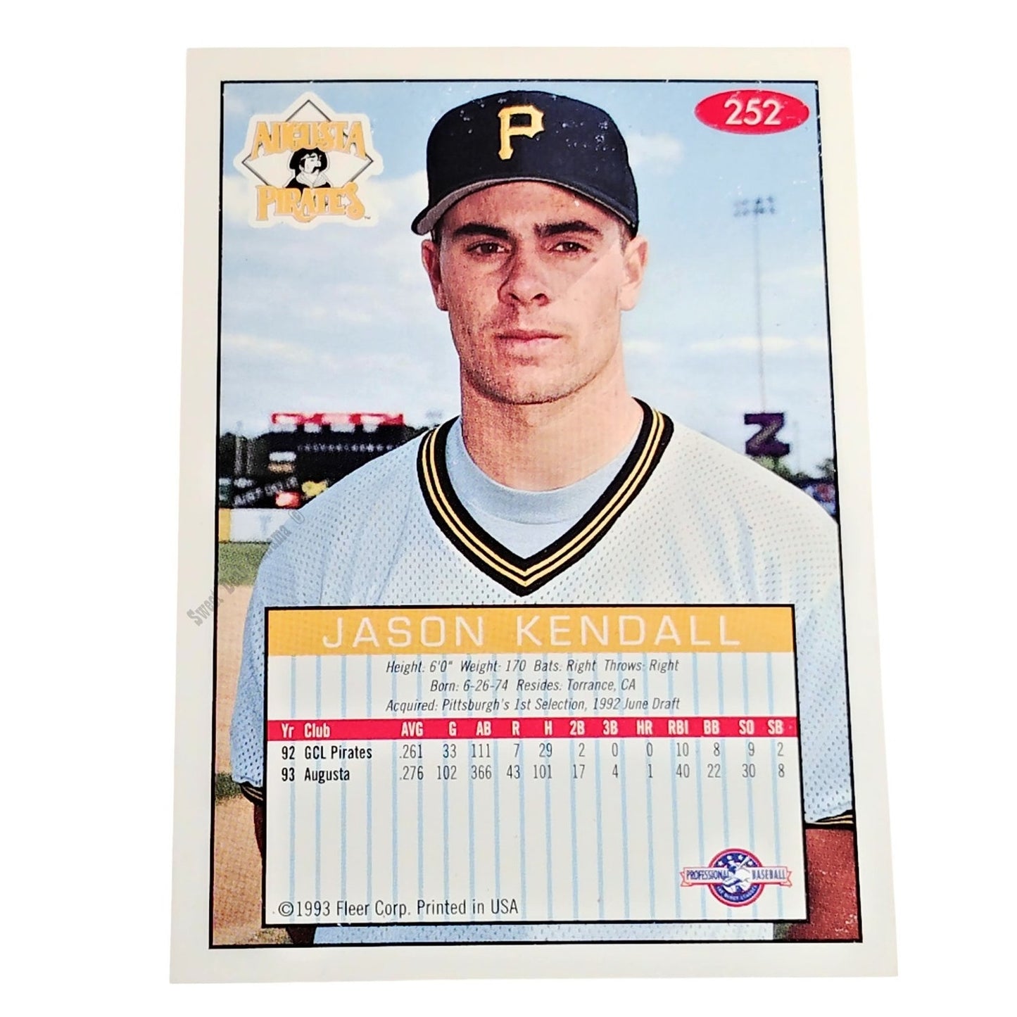 Jason Kendall, Augusta Pirates, No. 252, 93-94 Fleer Excel Minor Leagues