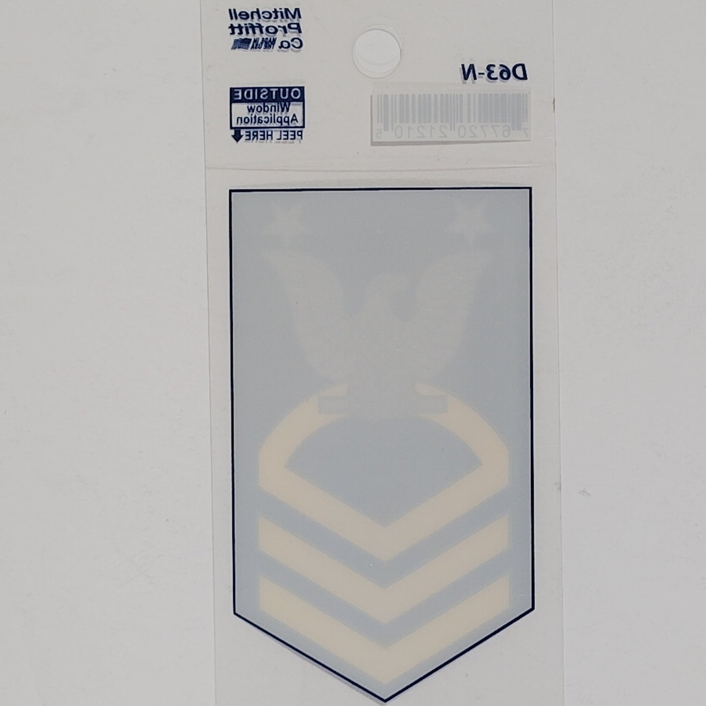 U.S. Navy Master Chief Petty Officer (E-9) Mylar Vinyl Decal 2" x 3-3/8" - D63‑N