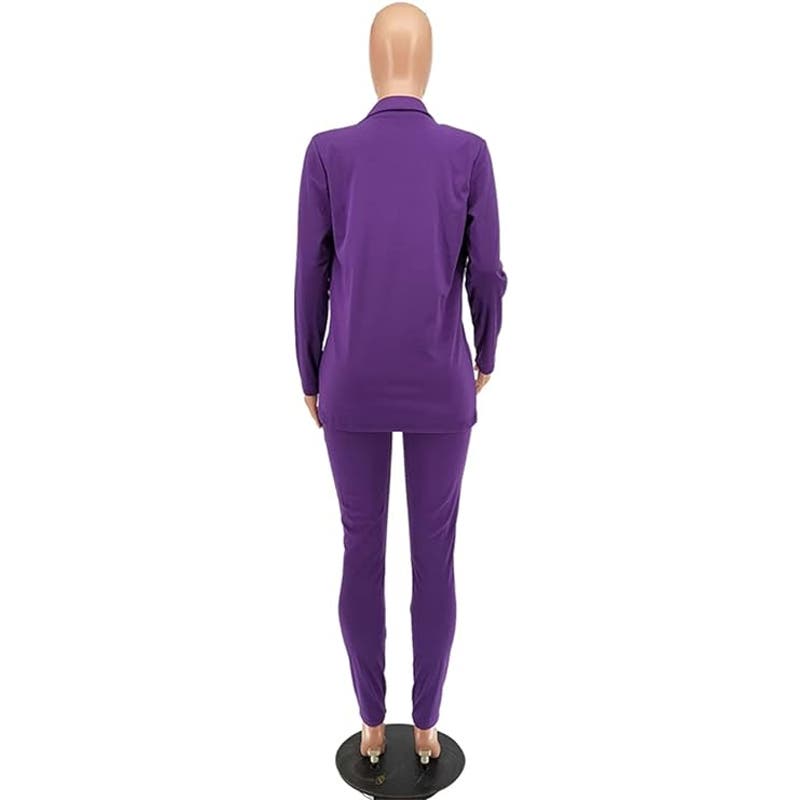 Women's 2 Piece Outfit Deep V, L/S, Blazer (43 Bust) & Pants (31W, 41H, & 30L)
