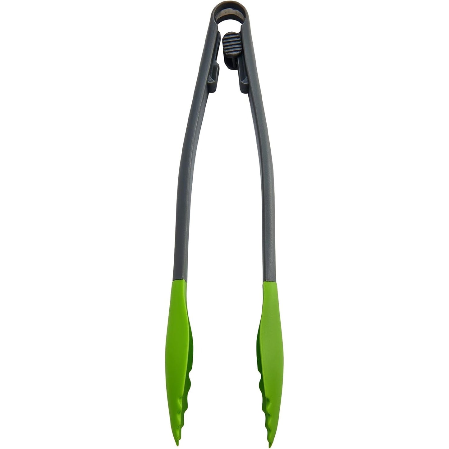 2PK Farberware Colourworks Nylon Tongs, Green, 12" Silicone Tips, Heat-Resistant