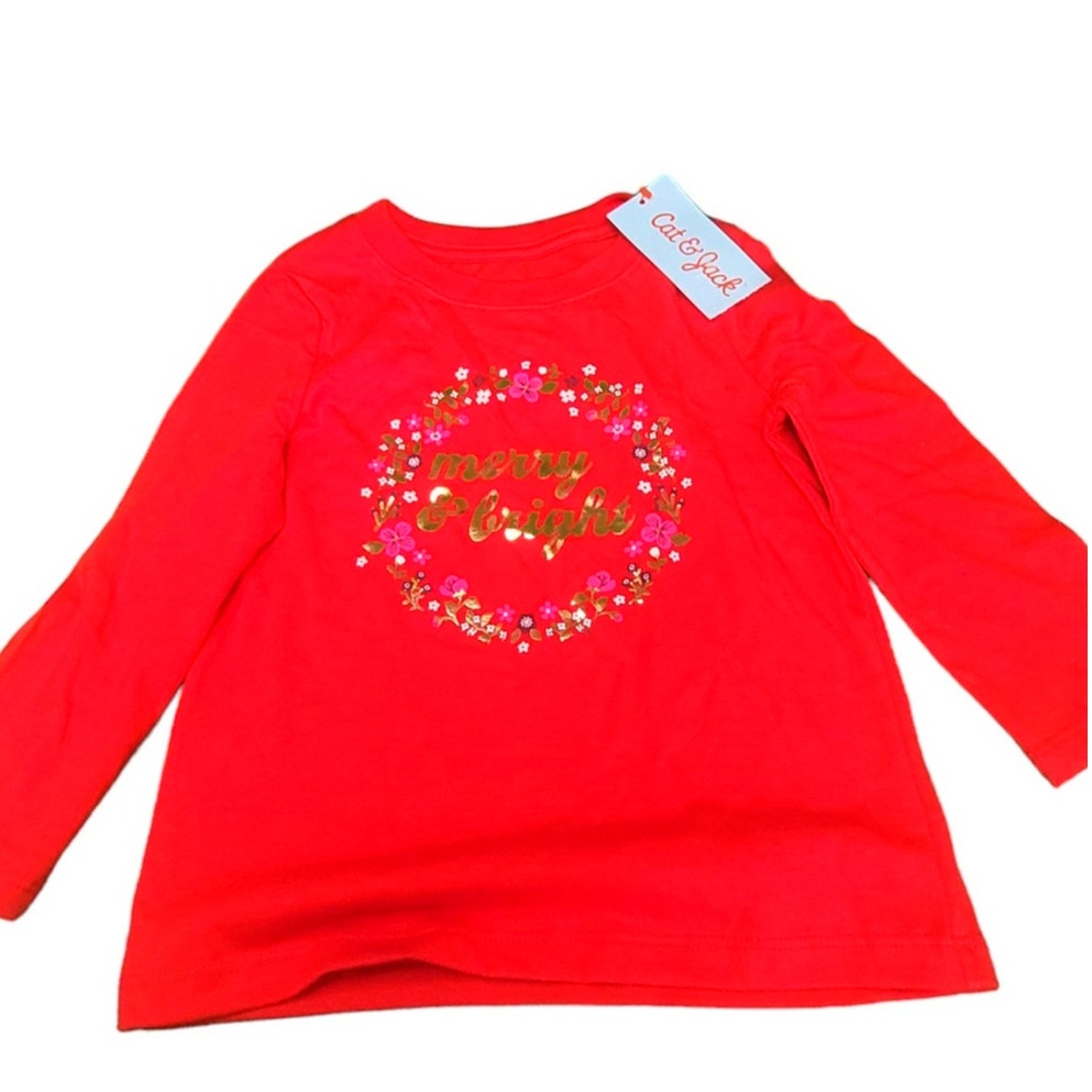 Toddler 'Merry & Bright' Long Sleeve T-Shirt - Cat & Jack Red 2T