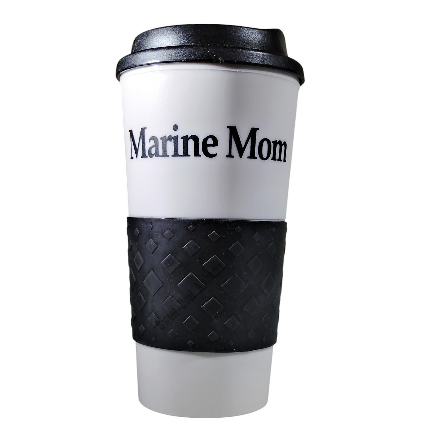 Marine Mom on a Grip N Go Tumbler, 16 oz. BPA Free Cup with Rubber Grip and Lid