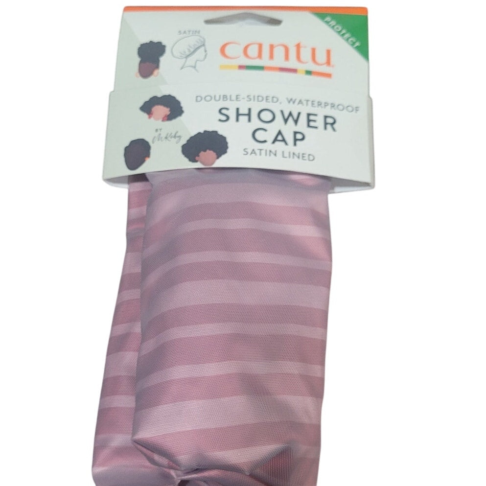 Cantu Satin Lined Shower Cap 1ct Double-Sided Waterproof Hair Protector
