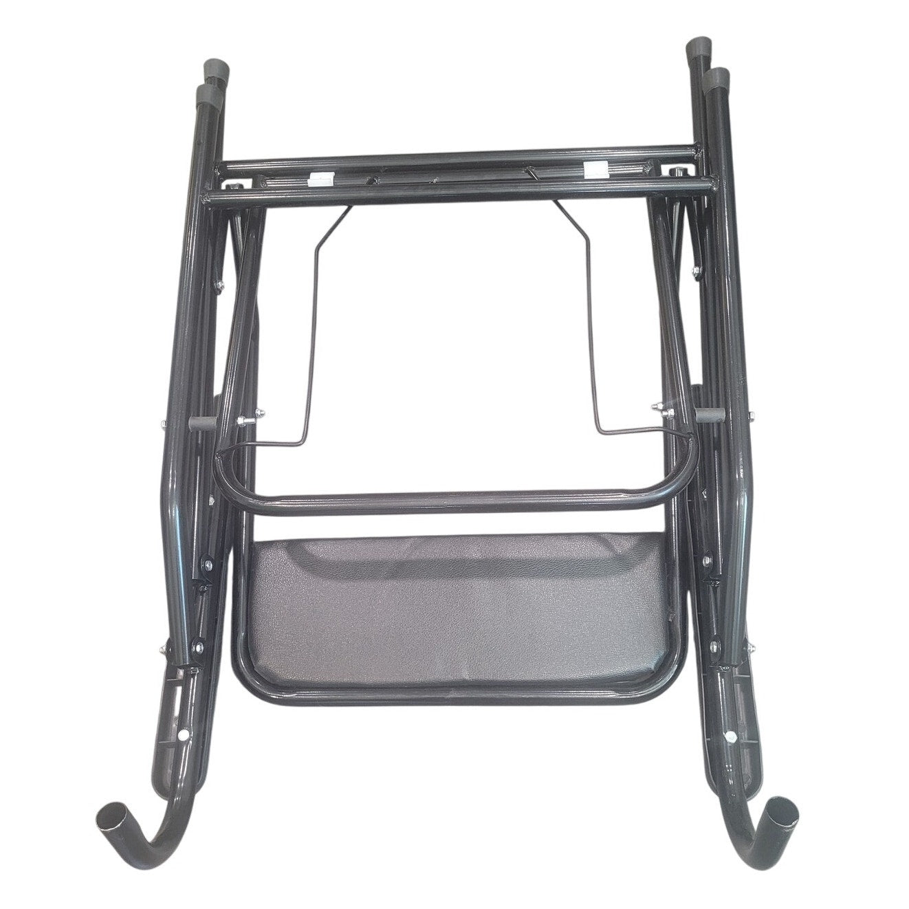 4-in-1 Folding Steel Bedside or Raised Commode, Shower Chair, Black, 330lbs Cap.