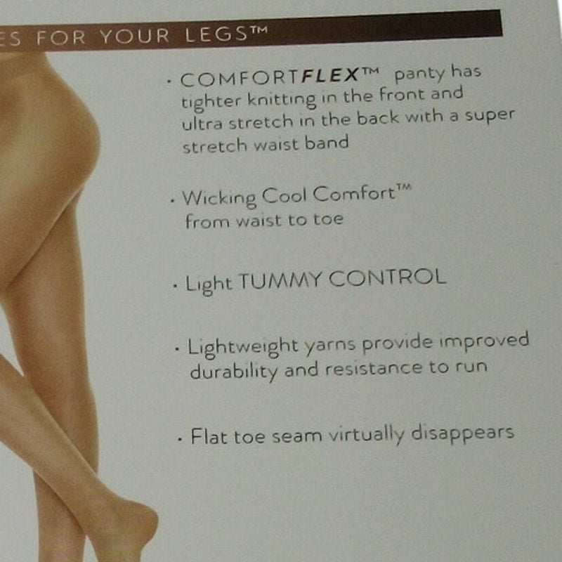Hanes Perfect Nudes Sheer to Waist Run Resistant Tights Bronze Nude S PN0002