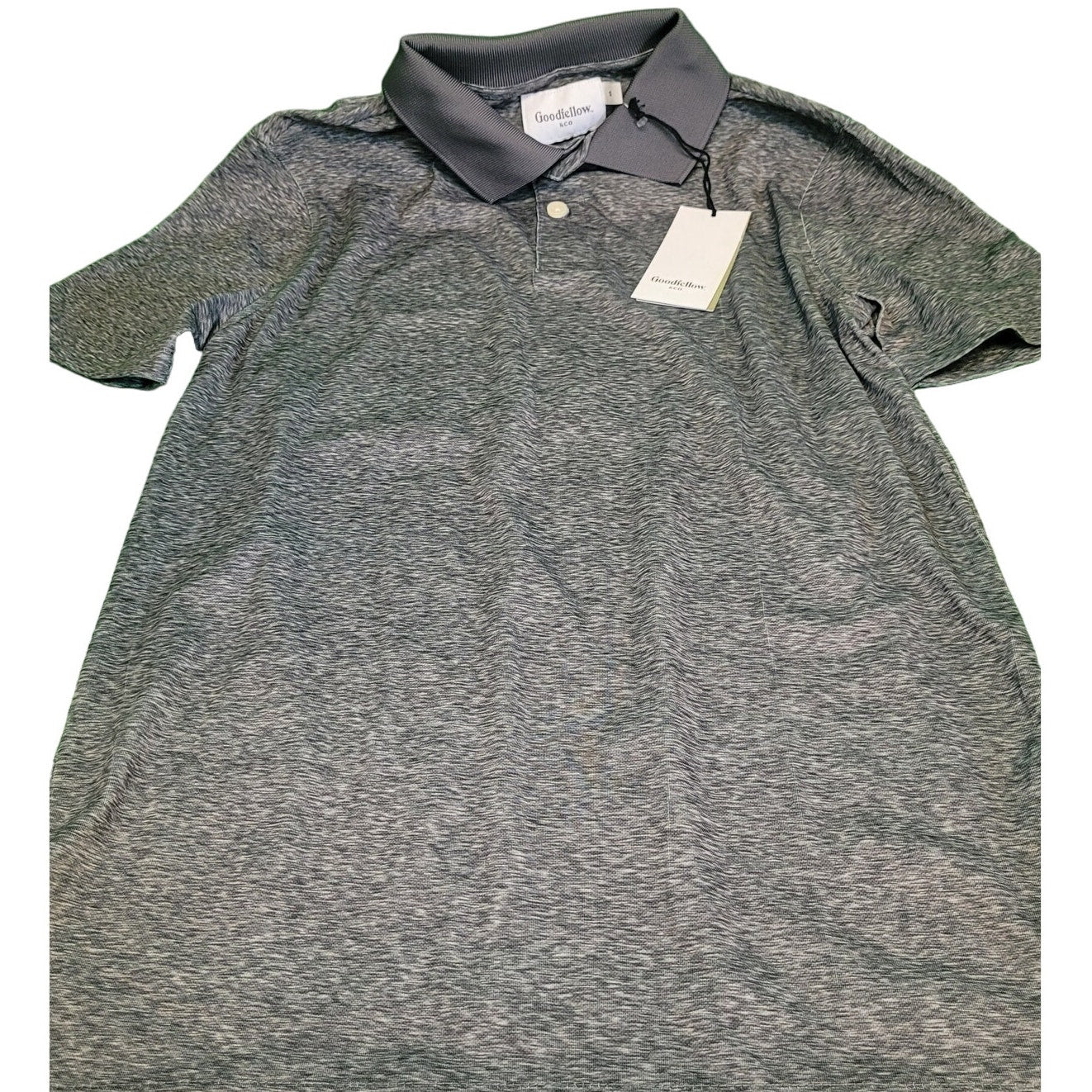 Men's Regular Fit Short Sleeve Performance Polo Shirt - Heathered Black S