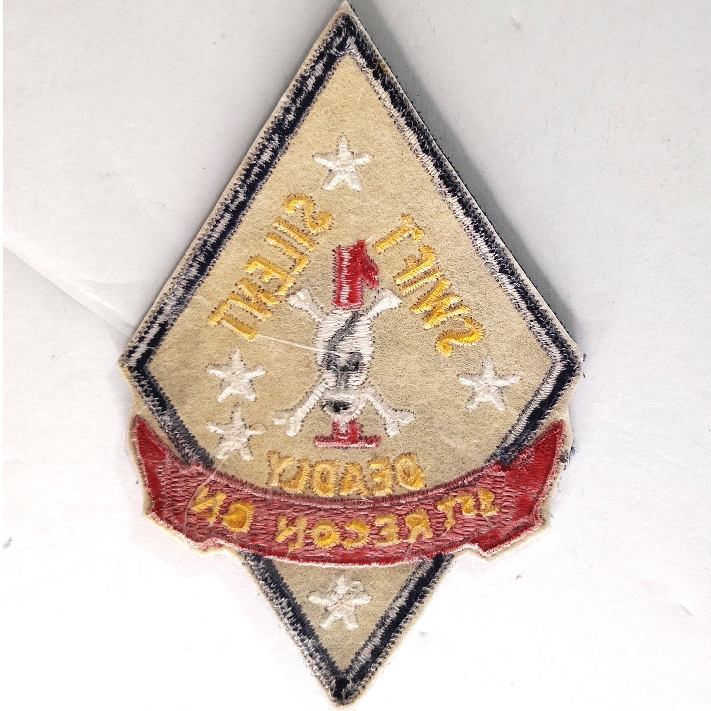 USMC 1st Recon Battalion Embroidered Patch Swift Silent Deadly 4‑3/8 × 3" Sew‑On