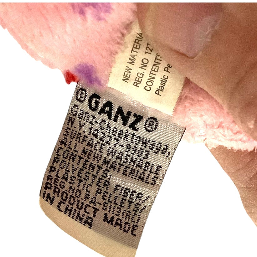 2010 Webkinz Ganz Love Frog, Pink with Red/Purple Hearts, 9" EUC