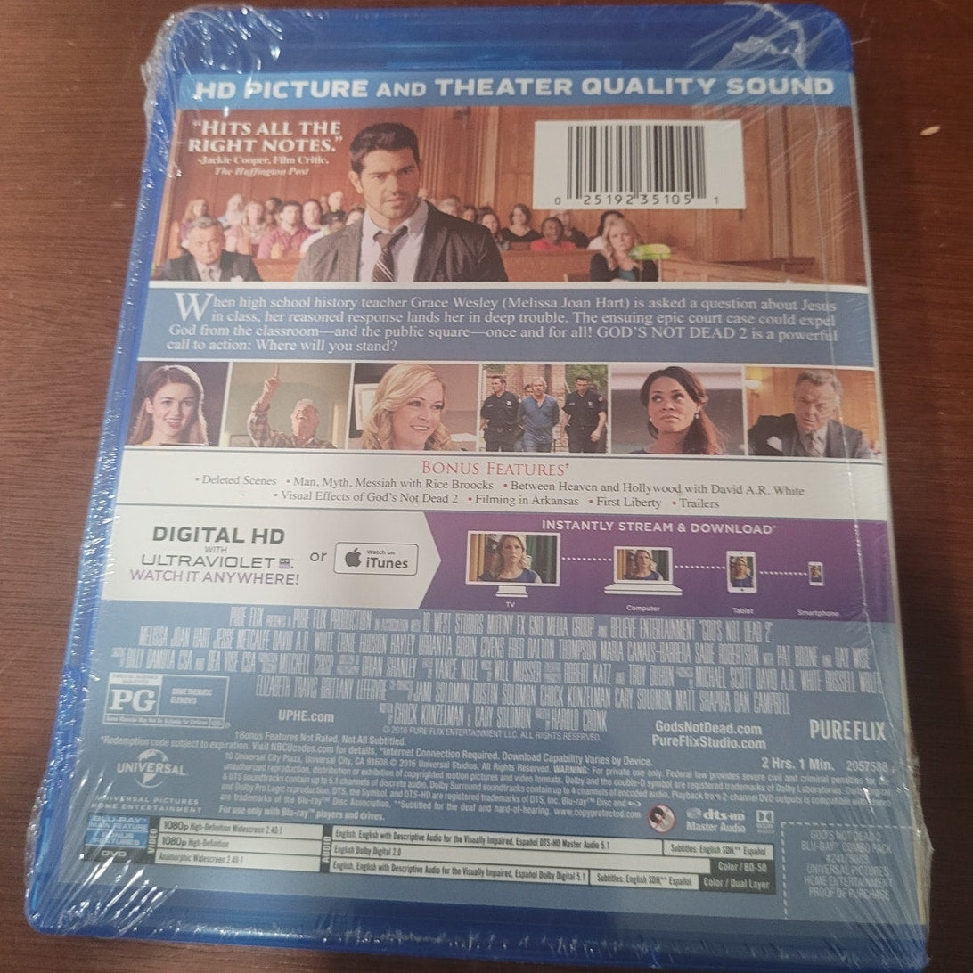 God’s Not Dead 2 Blu-ray DVD Faith-Based Drama Melissa Joan Hart J Metcalfe 2016
