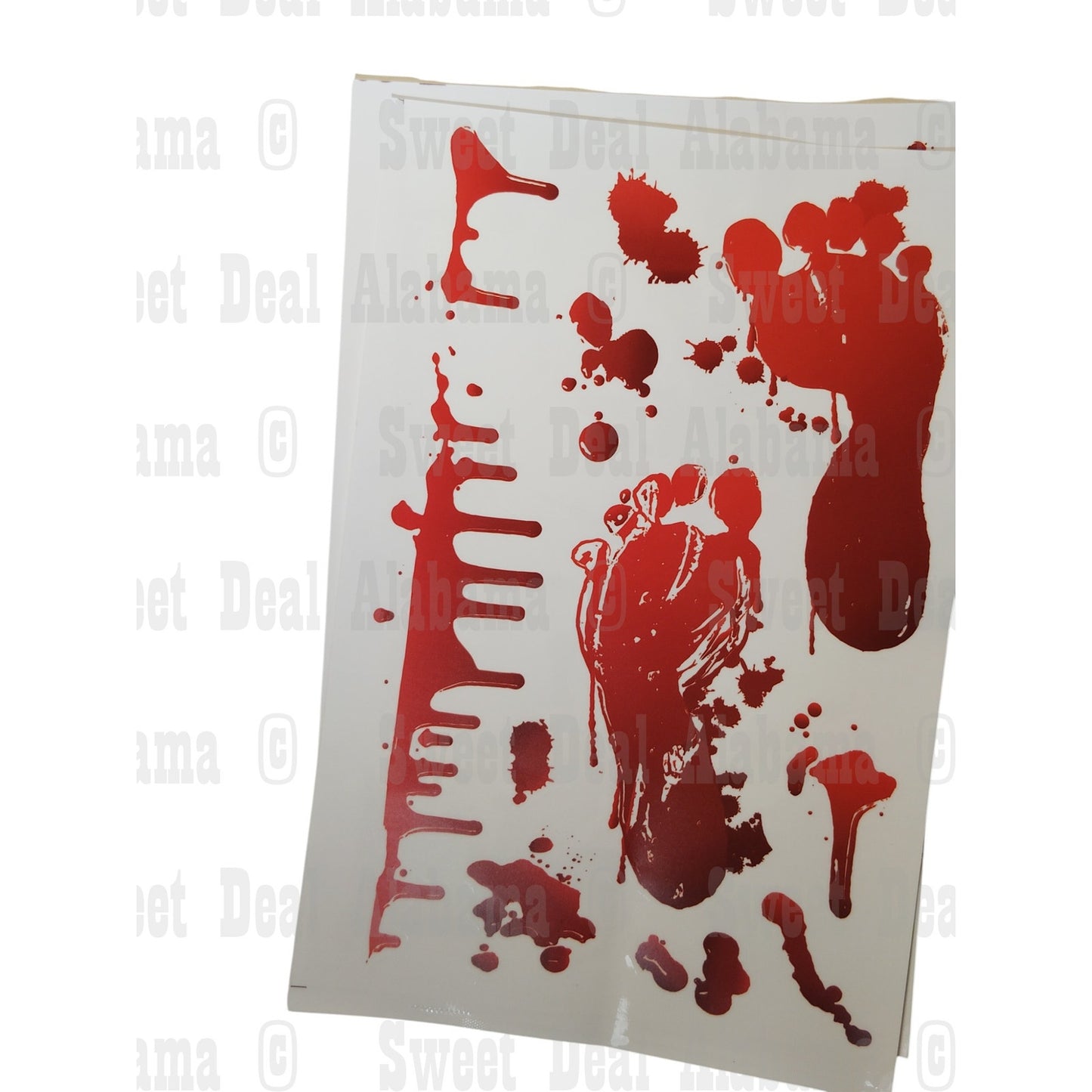 10 Pgs Bloody Handprint Footprint Clings – Halloween Window Party Decor