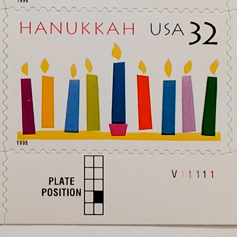 Block of 4 – 1996 USA 32¢ Hanukkah MNH Scott 3118 Plate Block