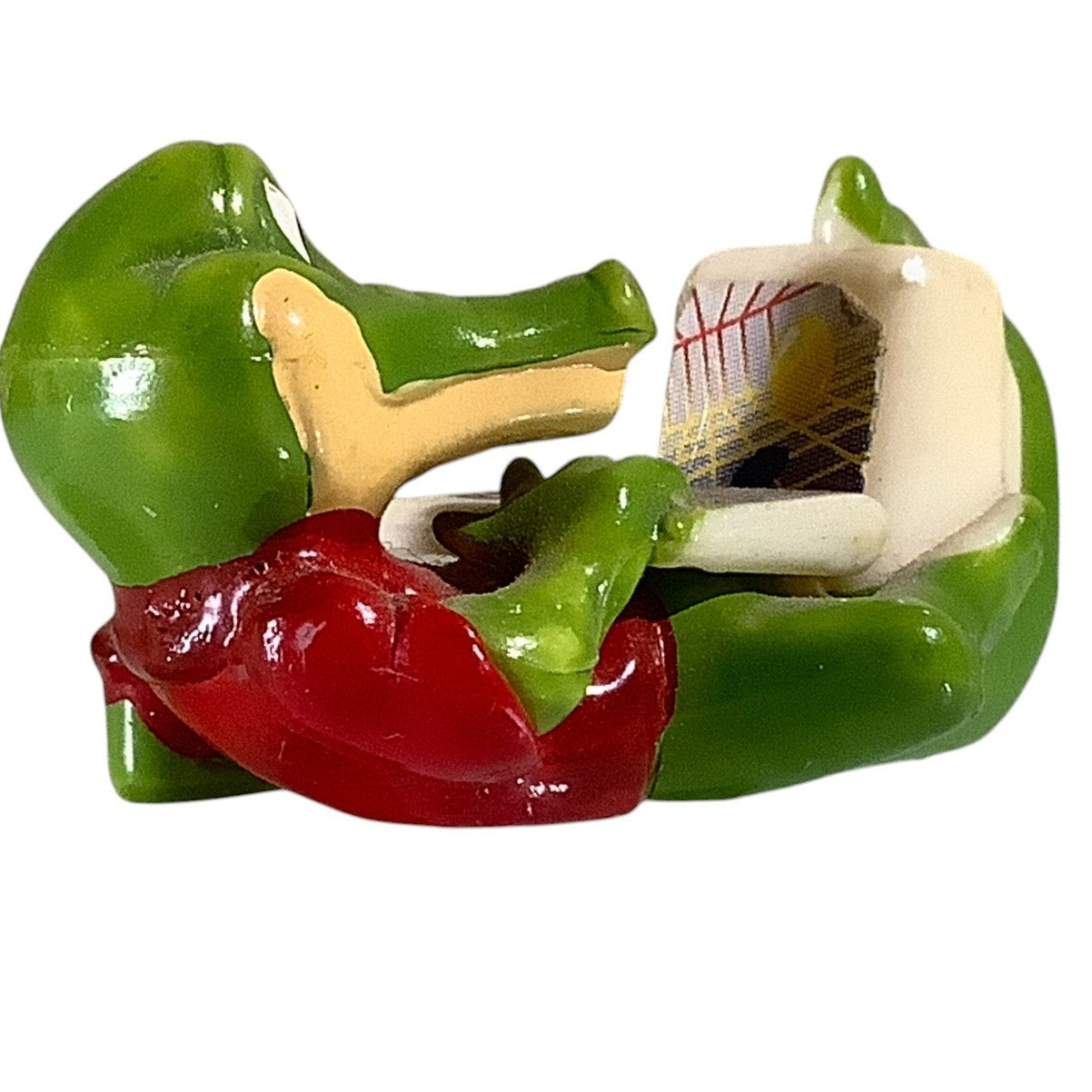 VTG 1992 Ferrero Resting Crocodile at Computer Figurine 1-1/2"L x 3/4"H x 7/8"W
