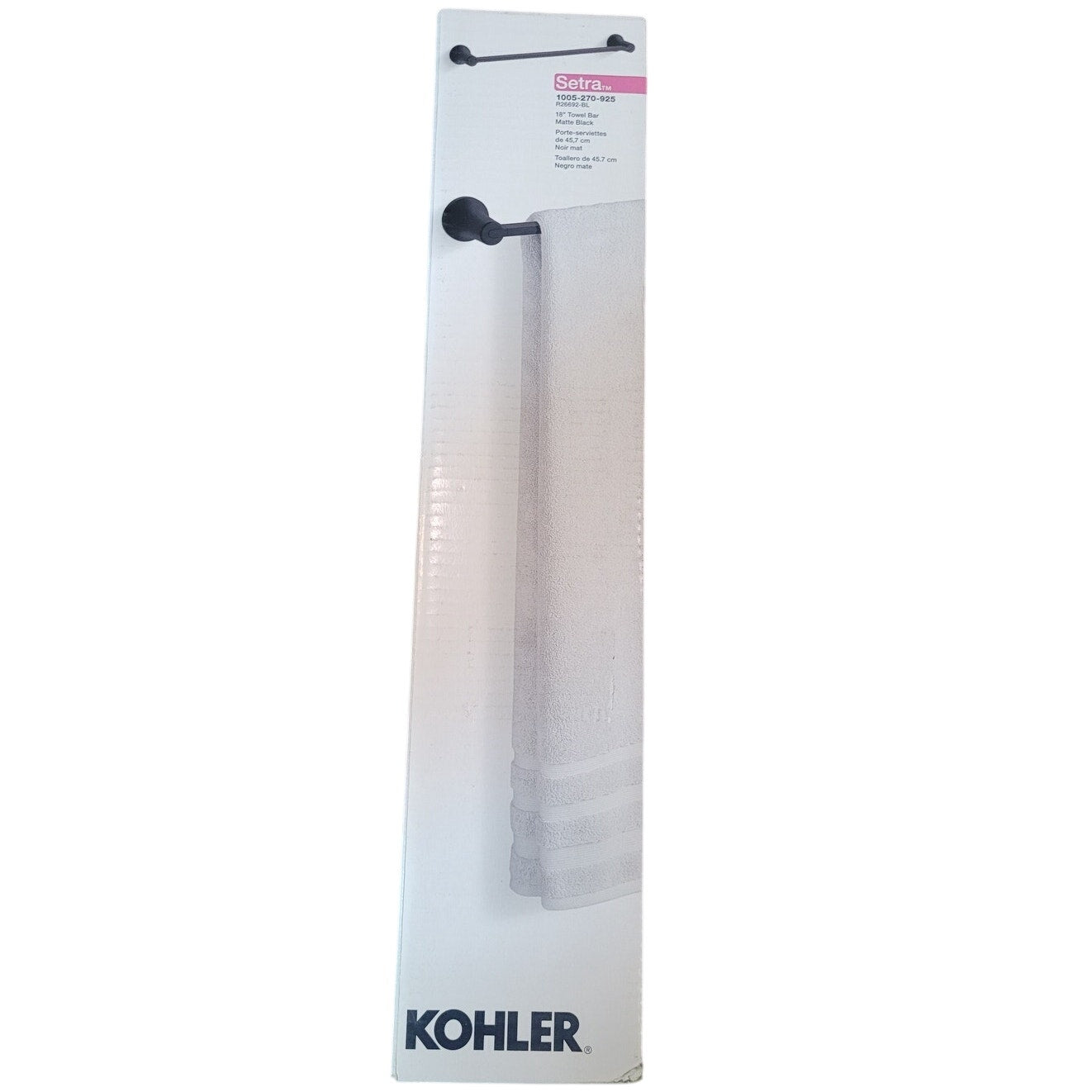 KOHLER Setra 18 in. Wall Mount Towel Bar Matte Black