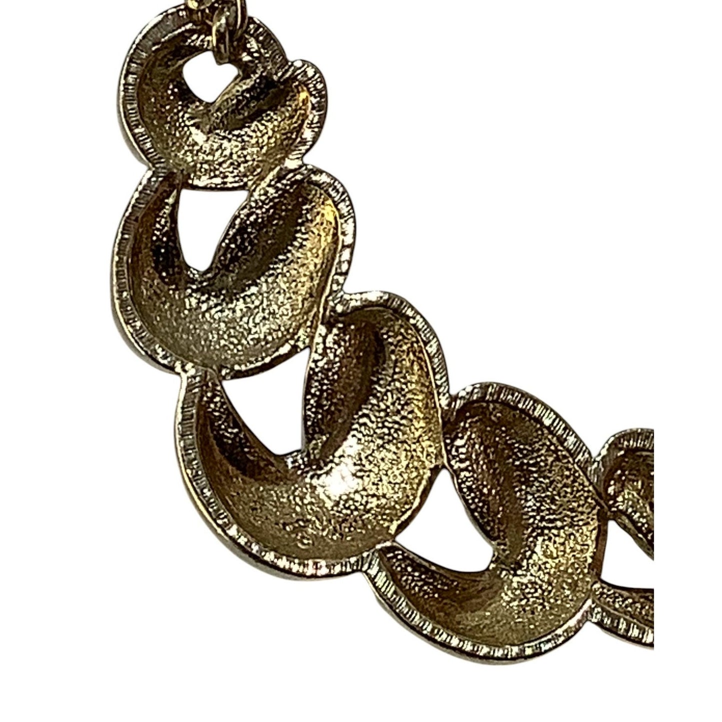 Vintage Avon 18.5" Swirl Elemental Gold Tone Flat Link Chain Necklace