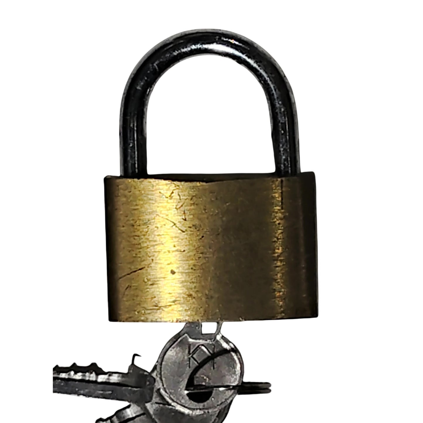 Keystone Brass Padlock – 1-7/8" Height – Vintage Style – Includes 2 Original Keys – USA Made