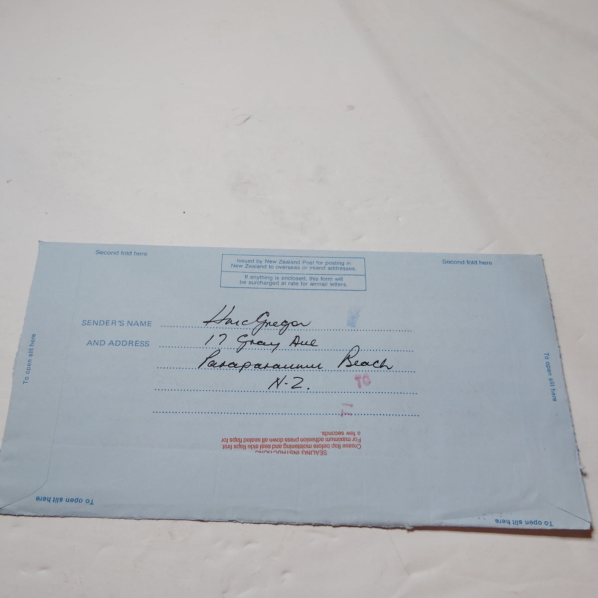 New Zealand 1990 Aerogramme $1.00 Bernard Freyberg Stamp Cover Letter