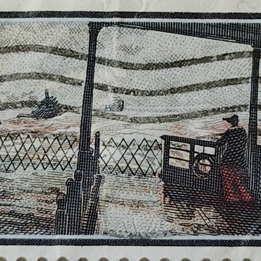1971 US Postage Stamp Scott #1433 8c John Sloan Wake of the Ferry Used Canceled