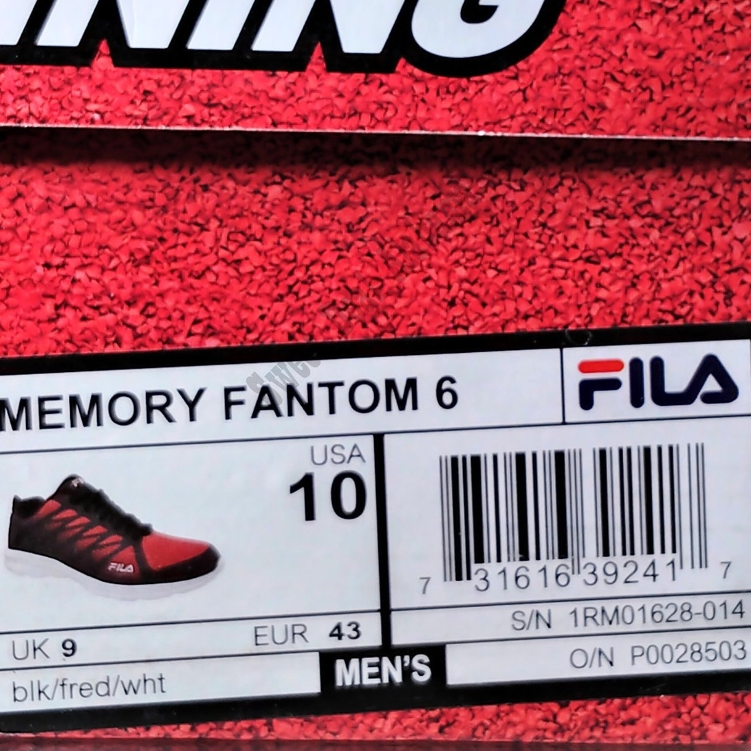 FILA Fantom 6 Men's Running Shoes, Memory Foam, Size 10, Red/Black, NIB