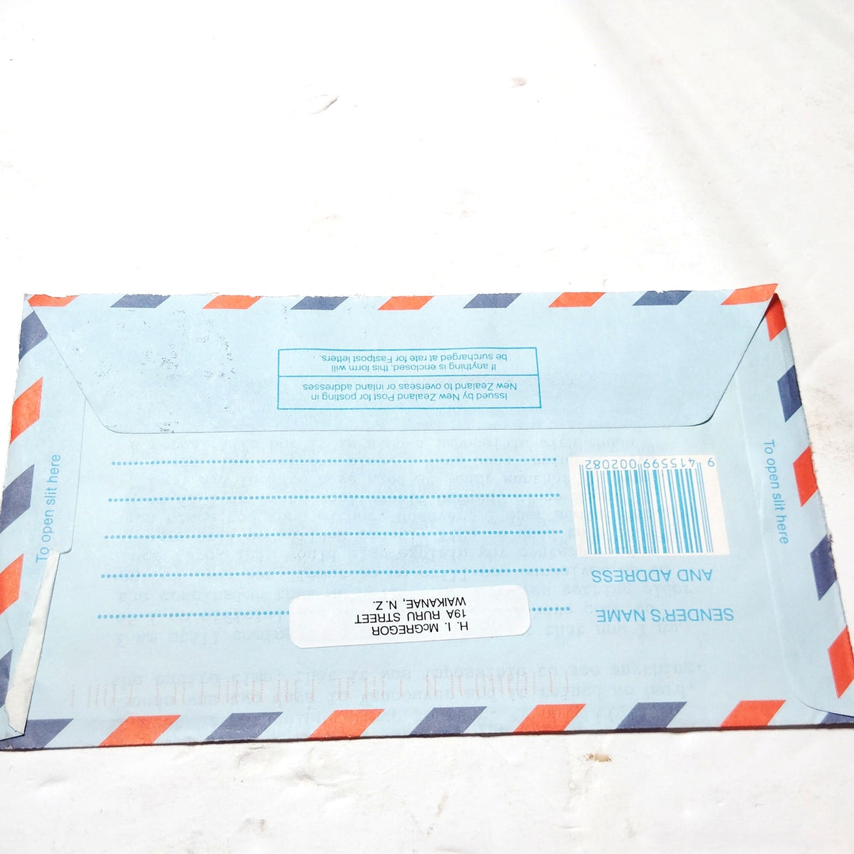 New Zealand Post 2001 Christmas $2.00 Aerogramme Cover to USA with Letter