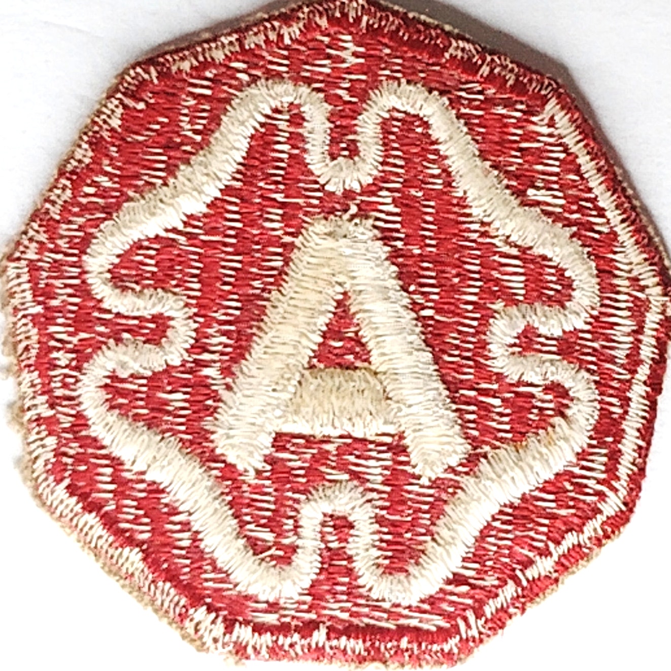WWII US Ninth Army Patch Red 9‑Sided A Insignia Sew‑On 2‑3/8" × 2‑3/8"