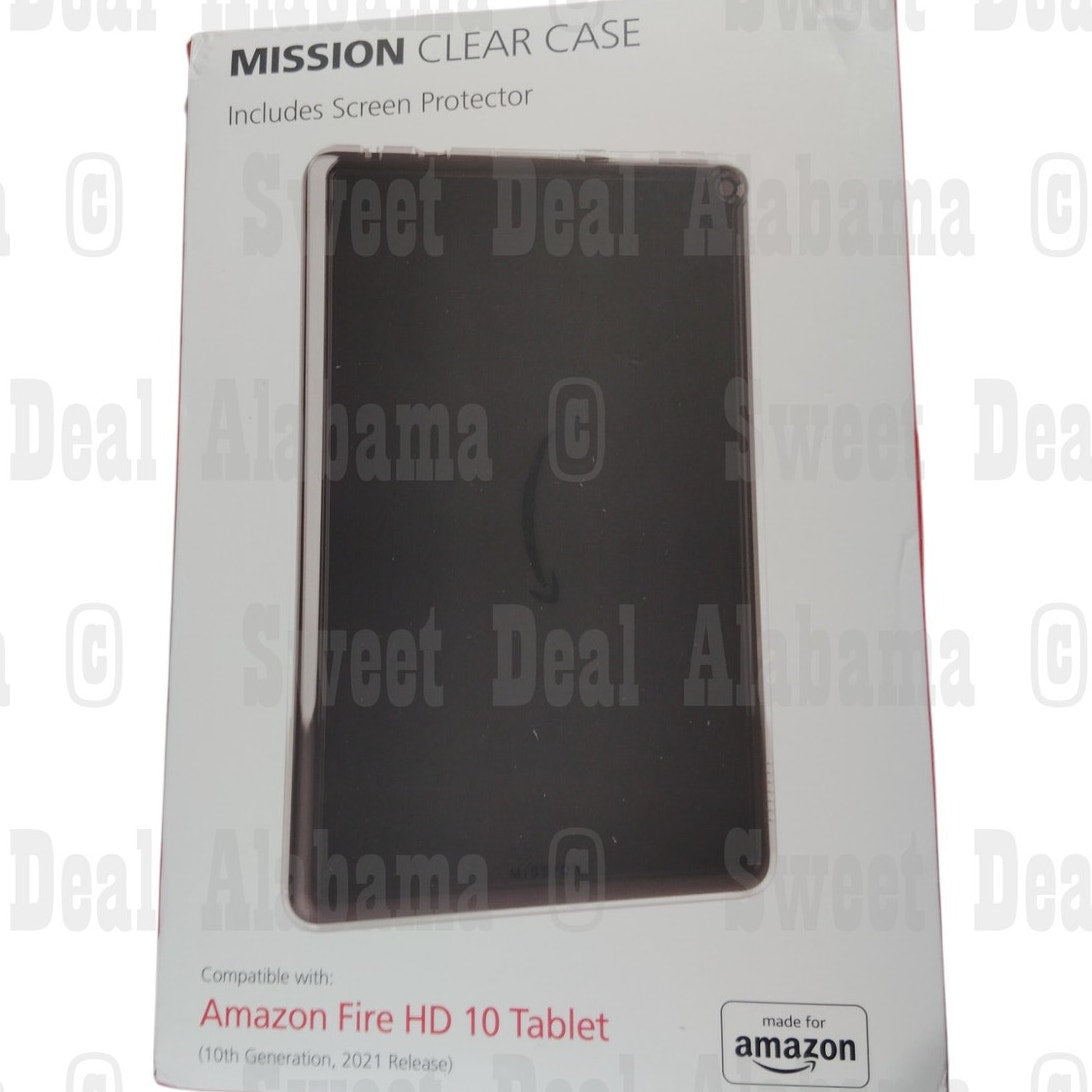 Mission Tablet Case For Amazon Fire HD 10 Tablet, Clear w/ Screen Protector