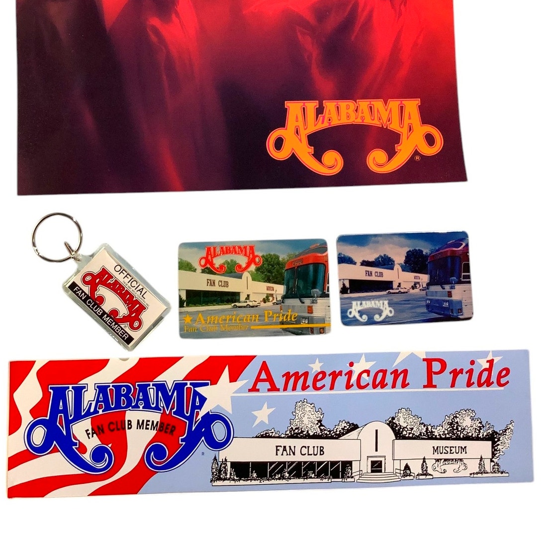 Vintage 1994 Country Music's Alabama Fan Club Premiums - Keychain, Magnet & More
