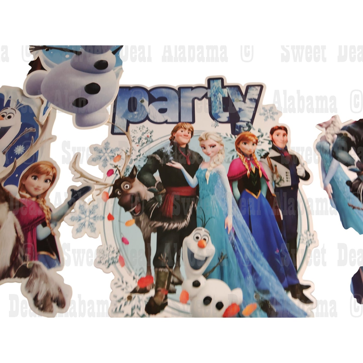 Frozen Party Vertical Hanging Signs – Welcome Banner with All Characters