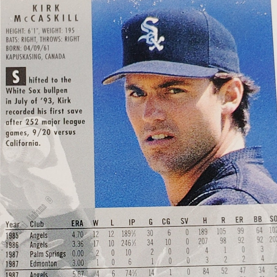 Kirk McCaskill, Chicago White Sox, #88, 1994 Fleer Baseball Collector's Card