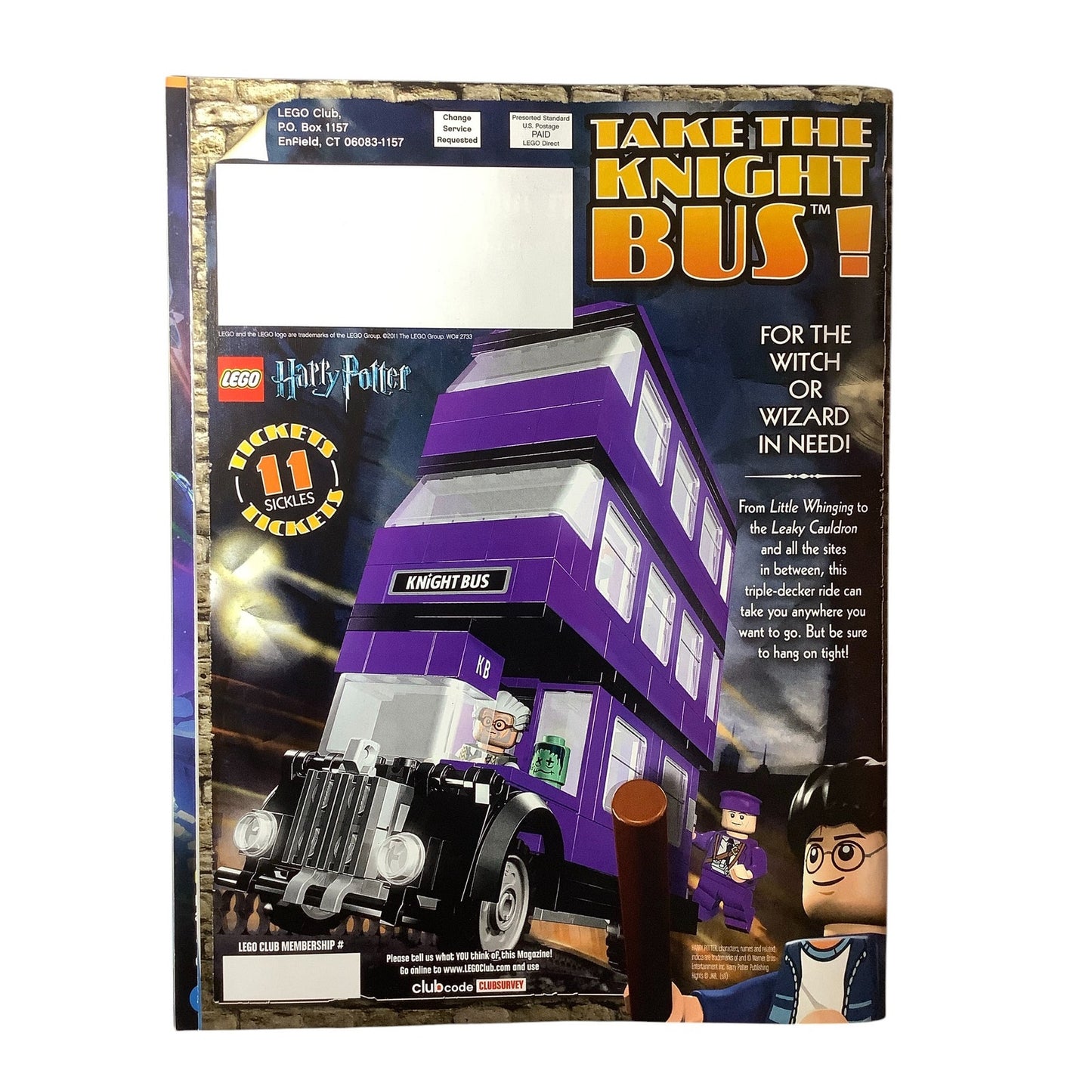 5 x Back Issues Lego Club Magazines, 5 issues from 2010-2015 Pictured