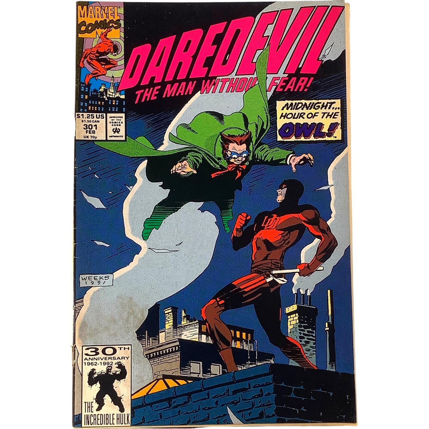 Daredevil (1964 1st Series), #301 The Man Without Fear!, Feb. 1992 FN 6.0