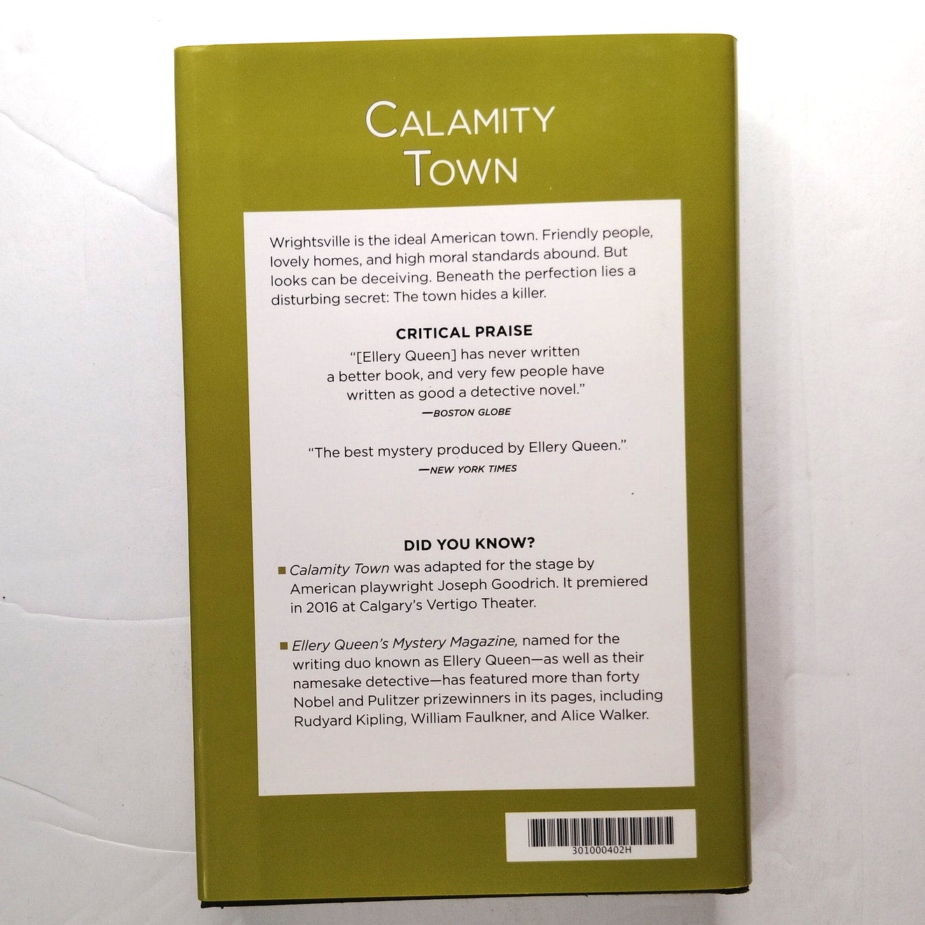 Calamity Town Ellery Queen Mystery 2019 Reader’s Digest Edition Hardcover